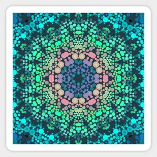 Dot Mandala Flower Blue Green and Pink Sticker